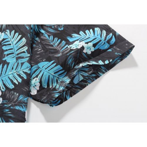  SSLR Mens Jungle Prints Casual Short Sleeve Aloha Hawaiian Shirt