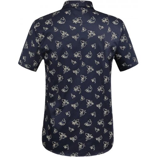  SSLR Mens Shirts Casual Printed Short Sleeve Button Up Shirts for Men