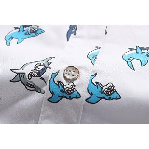  SSLR Mens Shirts Casual Printed Short Sleeve Button Up Shirts for Men