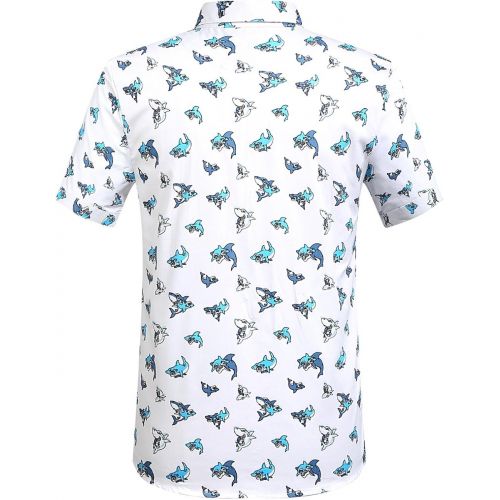  SSLR Mens Shirts Casual Printed Short Sleeve Button Up Shirts for Men