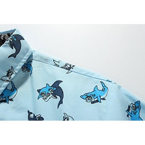  SSLR Mens Shirts Casual Printed Short Sleeve Button Up Shirts for Men