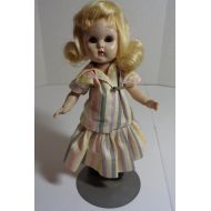 SSVintageTreasure Vintage Vogue 7.5 Ginny Straight Leg Walker Doll in Tagged Outfit striped dress