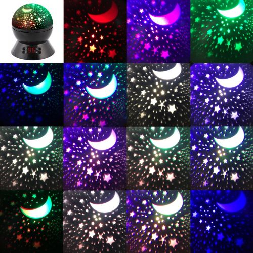  Star Sky Night Light Projector,SStechi Multicolor Changes Romantic Rotating Moon Sleep Night Light Lamp with LED Timer Auto-Shut Off in Bedroom Livingroom for Baby Kids Adults Nurs