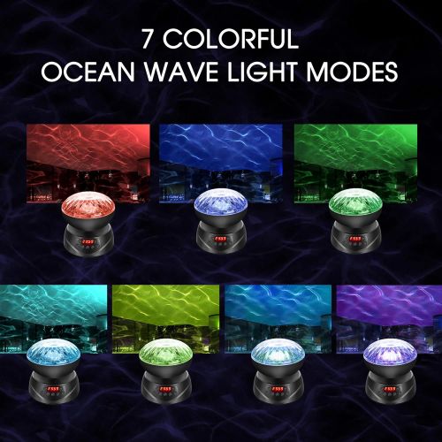  [아마존 핫딜] Ocean Wave Night Light Projector with Speaker, SStechi Relaxing Timer Remote Toddler Baby Kids Children Adults Boy Girl Bedroom Sleep Night Light Lamp Star Projector Light Show (Bl