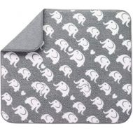 [아마존베스트]STS 524401 Reversible Baby Bottle Drying Mat - 16 Inch x 18 Inch, Grey Elephant Print