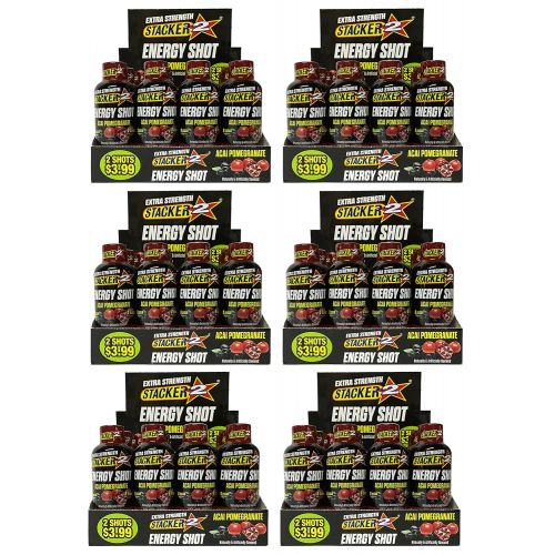  STACKER 2 Stacker 2 Energy Shot, ‘EXTRA STRENGTH Acai Pomegranate, 2-Ounce Bottles (Extra Strength Pomegranate, 48 Shots)