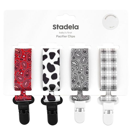  STADELA Stadela Baby Pacifier Clip Leash Soothie Teething Ring and Teether Toy Holder Unisex for Girl or Boy 4...