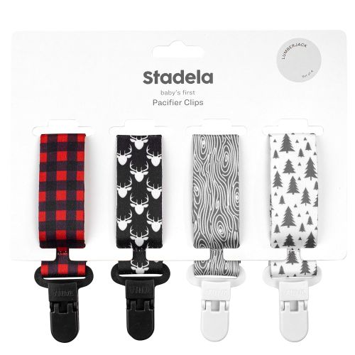  STADELA Stadela Baby Pacifier Clip Leash Soothie Teething Ring and Teether Toy Holder Unisex for Girl or Boy 4...