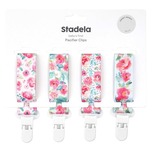  STADELA Stadela Baby Pacifier Clip Leash Soothie Teething Ring and Teether Toy Holder Unisex for Girl or Boy 4...