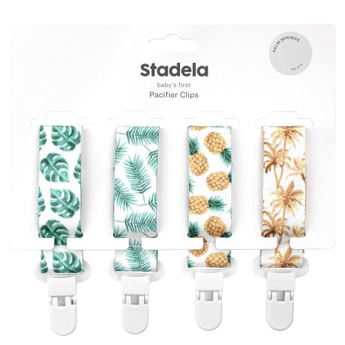  STADELA Stadela Baby Pacifier Clip Leash Soothie Teething Ring and Teether Toy Holder Unisex for Girl or Boy 4...