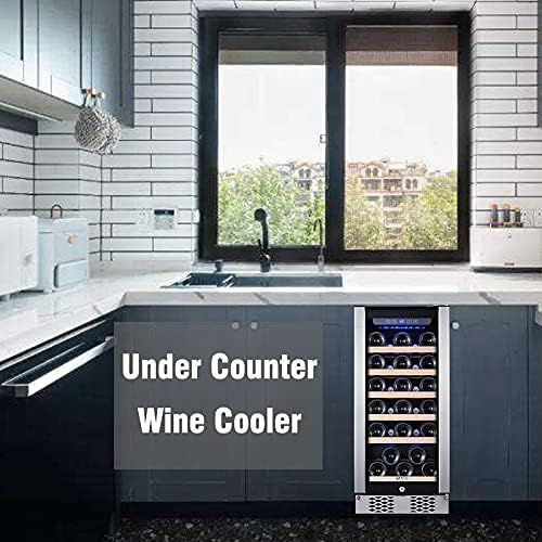  [아마존베스트]STAIGIS Wine Cooler - 15 Inch Wine Fridge for 30 Bottles - Small Wine Refrigerator with Glass Door and Concealed Handle - Freestanding 30-Bottle Mini Wine Chiller for Home, Office,