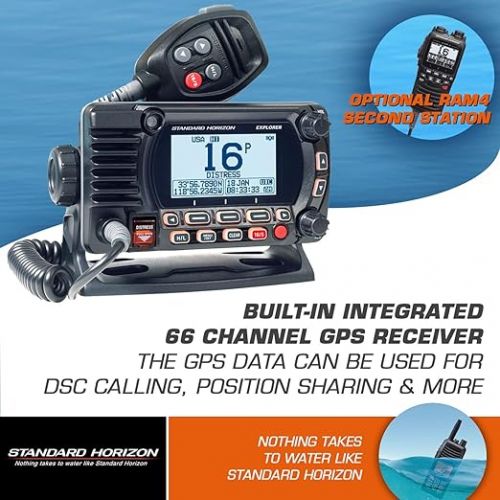  STANDARD Horizon GX1800GB Black 25W VHF/GPS/Second Station Explorer Series