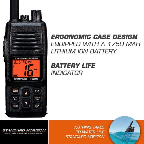  Standard Horizon HX380 1.5 Standard Handheld VHF