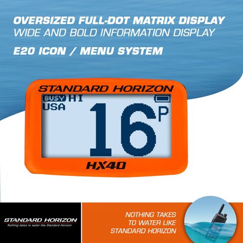  [아마존베스트]STANDARD HORIZON HX40 6 Watt VHF Ultra Compact Handheld Marine Radio with FM Receiver, Beige