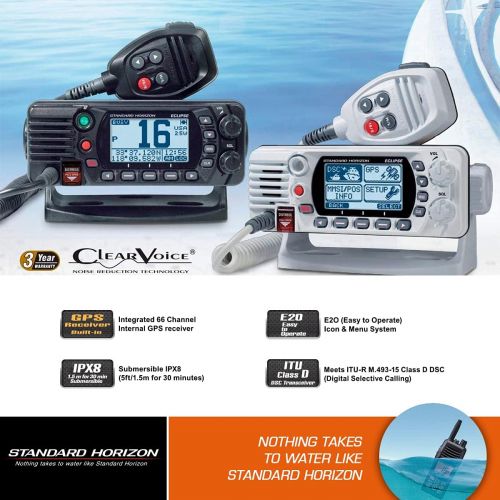  [아마존베스트]Standard Horizon Eclipse-Series VHF Radio w/GPS,White,Small