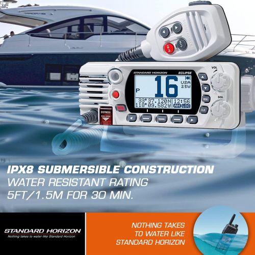  [아마존베스트]Standard Horizon Eclipse-Series VHF Radio w/GPS,White,Small