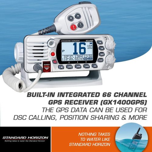  [아마존베스트]Standard Horizon Eclipse-Series VHF Radio w/GPS,White,Small