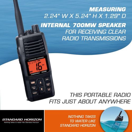  [아마존베스트]Standard Horizon HX380 1.5 Standard Handheld VHF