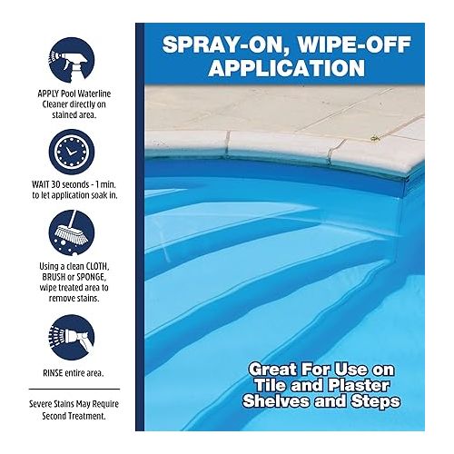  STAR BRITE Home Pool Waterline Cleaner (32 oz Spray) - Scum Remover for Pool Liners, Tiles & Fiberglass Waterlines