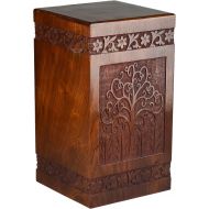STAR INDIA CRAFT Rosewood Cremation Urn for Human Ashes, Wooden Funeral Urns Box for Pets, Burial Urn for Dogs,Cats (Simple Rosewood Alter, Medium - 150 lbs)