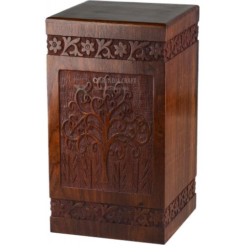  STAR INDIA CRAFT Rosewood Cremation Urn for Human Ashes, Wooden Funeral Urns Box for Pets, Burial Urn for Dogs,Cats (Simple Rosewood Alter, Medium - 150 lbs)