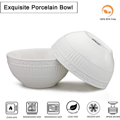  [아마존베스트]STAR MOON Ceramic Dinnerware Kitchen Bowls Large Serving Set for Cereal Soup, Green Set of 2, 550 ml, Microwave&Dishwasher Safe, BPA Free, Green (Set of 2)