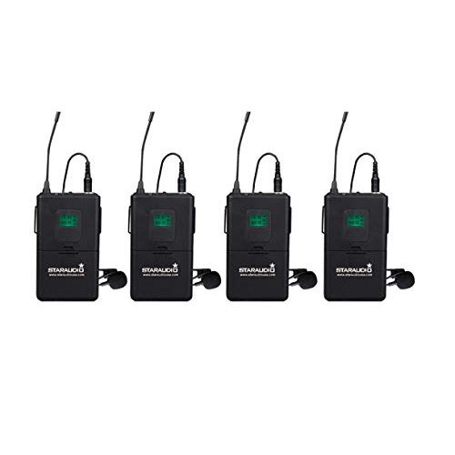  STARAUDIO 4CH UHF Wireless Micophone System With 4 Channel Wireless Handset Lapels UHF Church Microphones For Pro DJ Stage KTV Audio Karaoke,Wedding Party Clubs School Play Speech