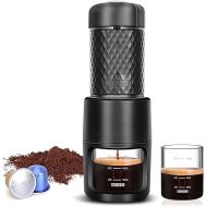 STARESSO Classic Portable Espresso Maker, 2 in1 Travel Coffee Maker,Compatible Capsules and Ground Coffee,Manual Espresso Machine,Hand Press Coffee Maker for Kitchen Travel,Camping,Hiking
