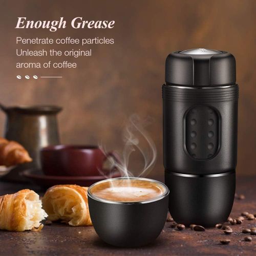  STARESSO Portable Espresso Machine MINI with Carrier Box - Manual Espresso Maker with Rich & Thick Crema, Compatible with Nespresso Pods & Ground Coffee, Suitable for Travel Outdoo