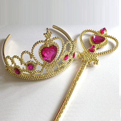  STARKMA Starkma Girls Princess Aurora Deluxe Pink Party Dress Costume Tiaras and Wand