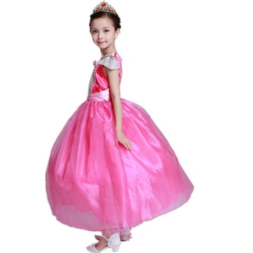  STARKMA Starkma Girls Princess Aurora Deluxe Pink Party Dress Costume Tiaras and Wand