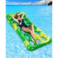 STARRYBB Inflatable Pool Float Lounge Sunbathing Pool Raft Giant Pool Floats Cooling Water Hammock for Adults Kids Pool Lounger Float with Headrest Durable Tanning Pool Lounger for Sea, Lak