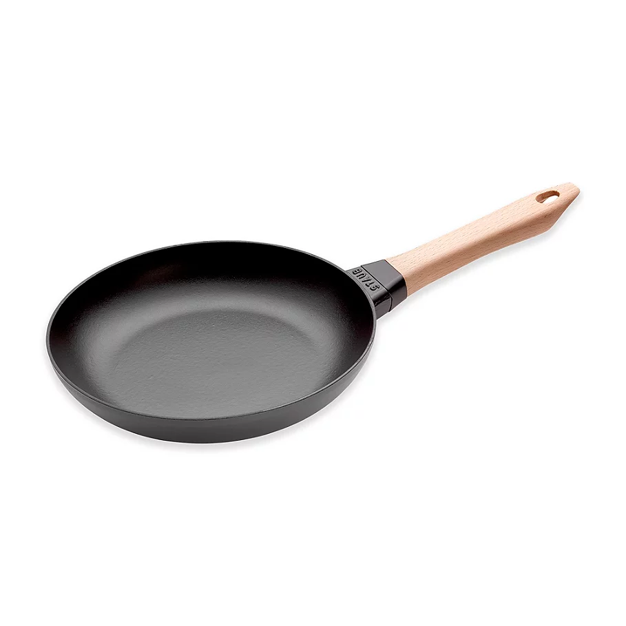 Staub Cast Iron Fry Pan with Beechwood Handle