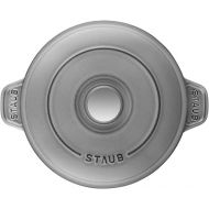 Staub 40509-578 Round Hot Plate, Gray, 7.9 inches (20 cm), Both Hands, Casting, Enamel, Shallow Type, Induction Compatible