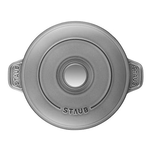  Staub 40509-578 Round Hot Plate, Gray, 7.9 inches (20 cm), Both Hands, Casting, Enamel, Shallow Type, Induction Compatible