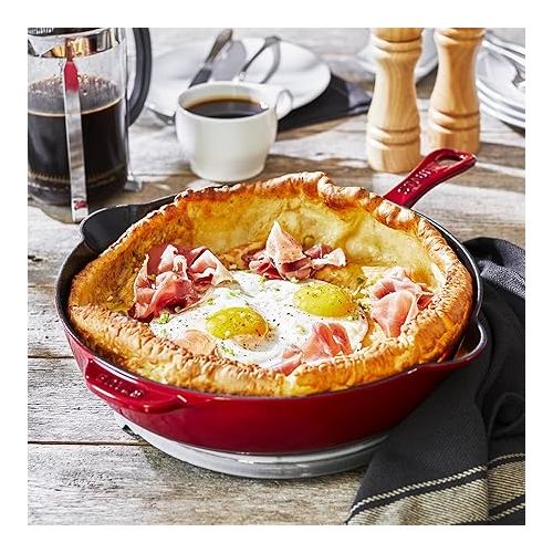  Staub Cast Iron 11-inch Traditional Skillet - Cherry, Made in France