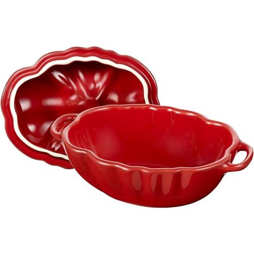  STAUB Ceramics Dutch Oven 16-oz Petite Tomato Cocotte, Cherry