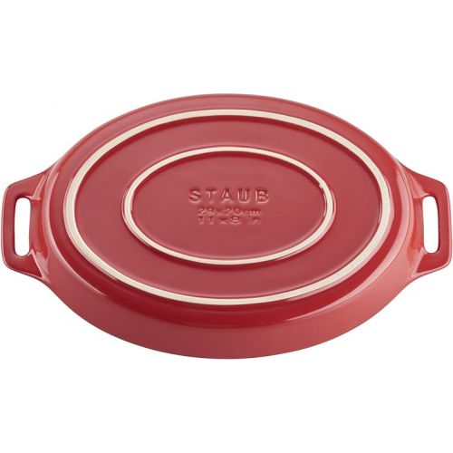  STAUB Ceramics Oval Baking Dish Set, 2-piece, Cherry