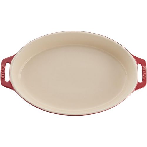  STAUB Ceramics Oval Baking Dish Set, 2-piece, Cherry