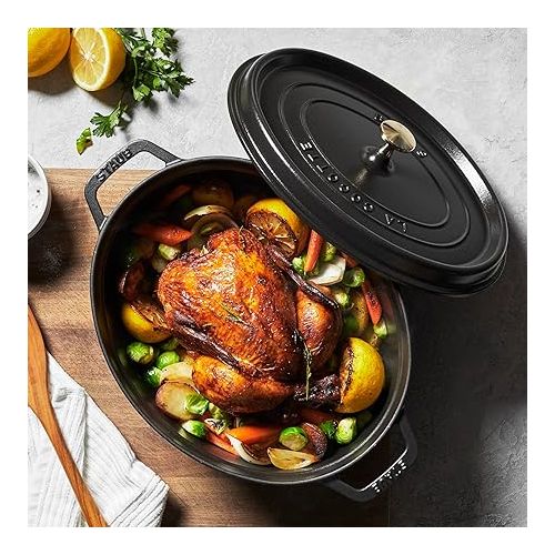  Staub Oval Dutch Oven 8.5-Quart Matte Black