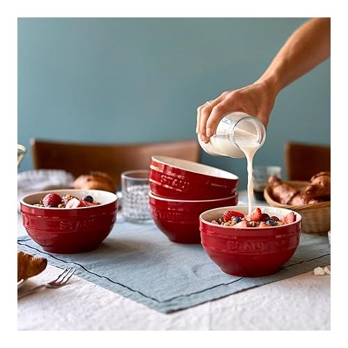  STAUB Ceramics Universal Bowl Set, 6.5-inch, Cherry, 32 Ounces