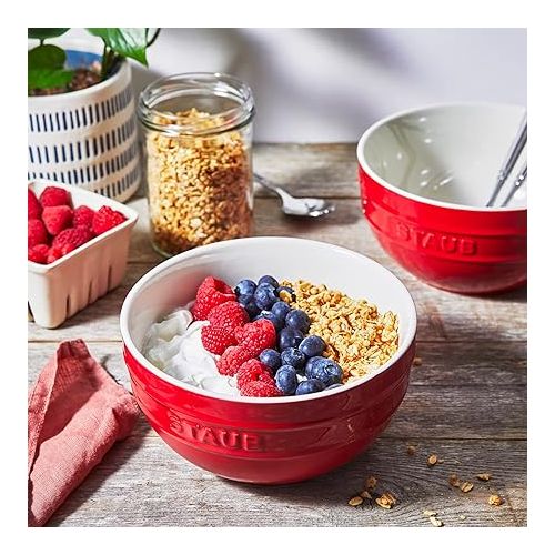  STAUB Ceramics Universal Bowl Set, 6.5-inch, Cherry, 32 Ounces