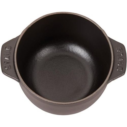  Staub Cast Iron 0.75-qt Petite French Oven - Matte Black, Made in France