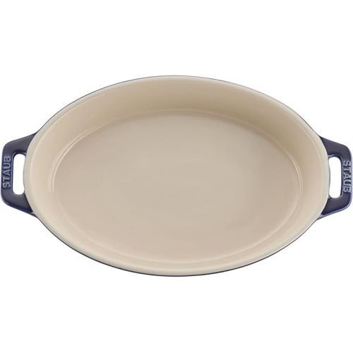  STAUB Ceramics Oval Baking Dish Set, 2-piece, Dark Blue