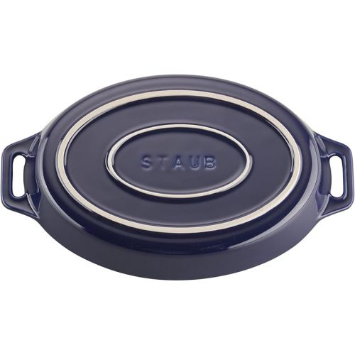  STAUB Ceramics Oval Baking Dish Set, 2-piece, Dark Blue