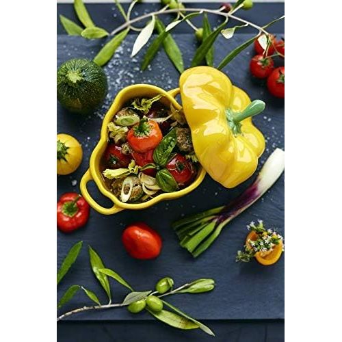  STAUB Zwilling Ceramic by Paprika Cocotte Yellow Ceramic Height 10.7 cm x Width 15.1 cm Volume 0.47 L