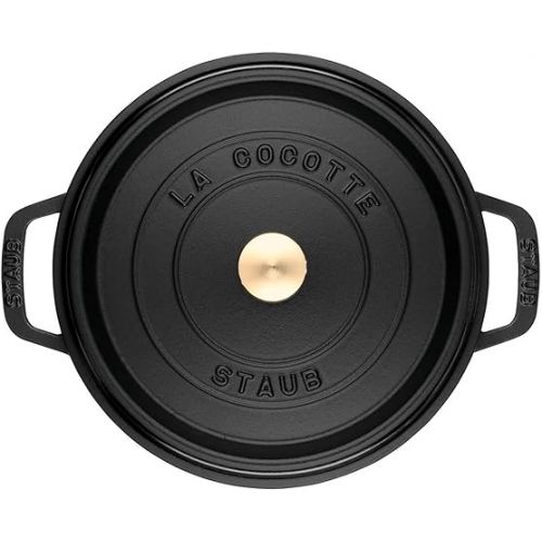  Staub 1101625 Round Cocotte Pot, 16 cm, Matt Black by Staub