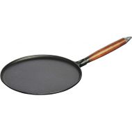 Staub Cast Iron 11-inch Crepe Pan with Spreader & Spatula - Matte Black