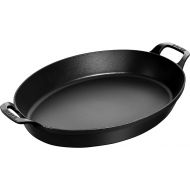 Staub Cast Iron 14.5-inch X 11.2-inch Oval Baking Dish - Matte Black, Made in France