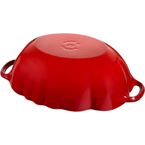  STAUB Cast Iron Dutch Oven 3-qt Tomato Cocotte, Made in France, Serves 2-3, Cherry